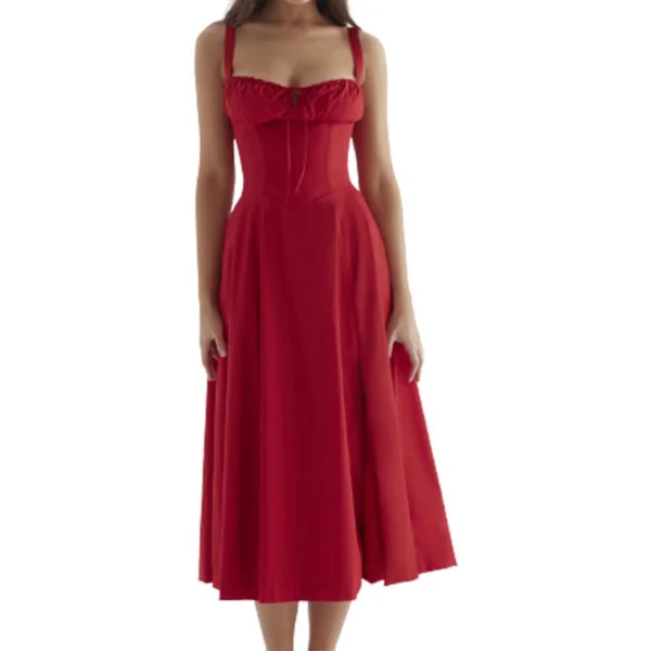 Mode Print Bustier Sundress Dragsko Lace Ärmlös klänning för kvinnor
