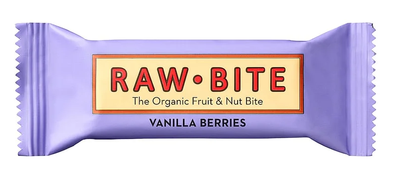 2 for 40 kr., Rawbite Frugt- og nøddebar Glutenfri Ø Vanilla Berries 50 g, Helse & Madvarer, Snacks, Barer