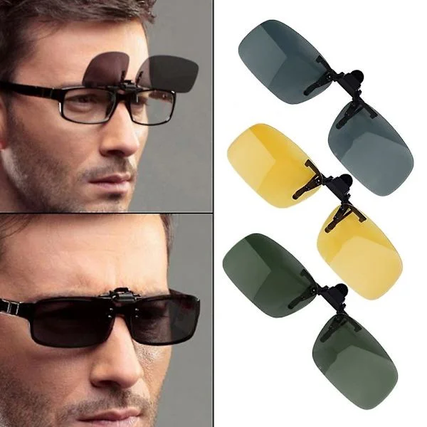 [LCS] Körning Night Vision Clip-on Flip-up Lins Solglasögon Coola Glasögon Clip On Lins Anti-uv 400 Unisex