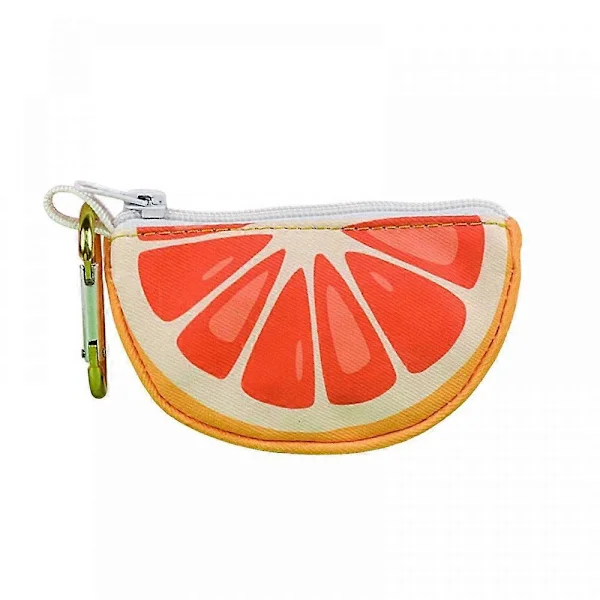(Grapefruit) Fruit Patterned Dog Poop Bag Dispenser Pet Waste Bag Holder Fabric Poop Bag Holder for Dog Walking Outdoor Pet Travel Equipment