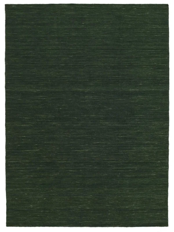 Handloom Flat 140X200 Mały Leśna Zieleń Jednobarwny Dywan Wełniany