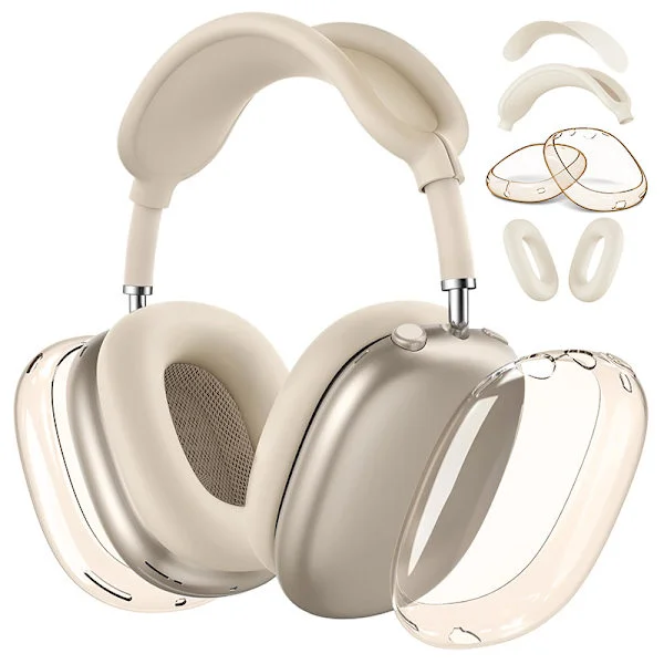 Fodral för Airpods Max 1/2, transparenta och TPU-tillbehör (kompatibla, Starlight)