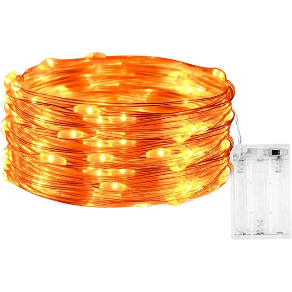 LED Ljusslinga, 3M 30 LED Batteridriven LED-slinga Vattentät för Utomhus Trädgård Inomhus Bröllop Fest Jul (Orange)