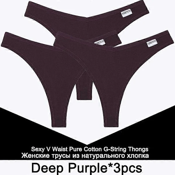 3st/set G-string Trosor Bomull Damunderkläder Sexiga Trosor Kvinnliga Underbyxor String Enfärgad Underkläder T-rygg Design