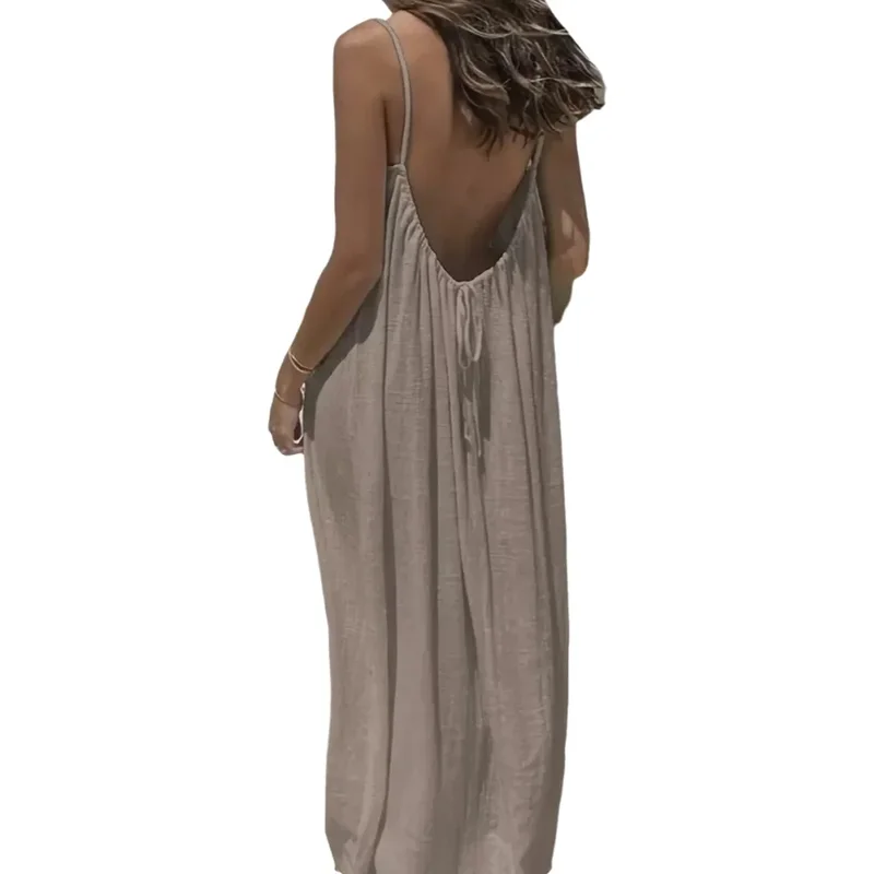AliExpress - Damen-Slip-Dress, Neuheit 2026, rückenfreies, lockeres Design, Mantelähnliche Loungewear, hautfreundlich, atmungsaktiv, Lazy-Style, für 