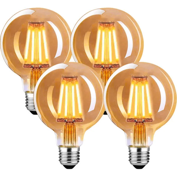 Vintage E27 LED-pære, dæmpbar E27 vintage-pære 4W G80, vintage E27-pære varmhvid 2700K, vintage LED-pære ideel - 4-pak-FA-