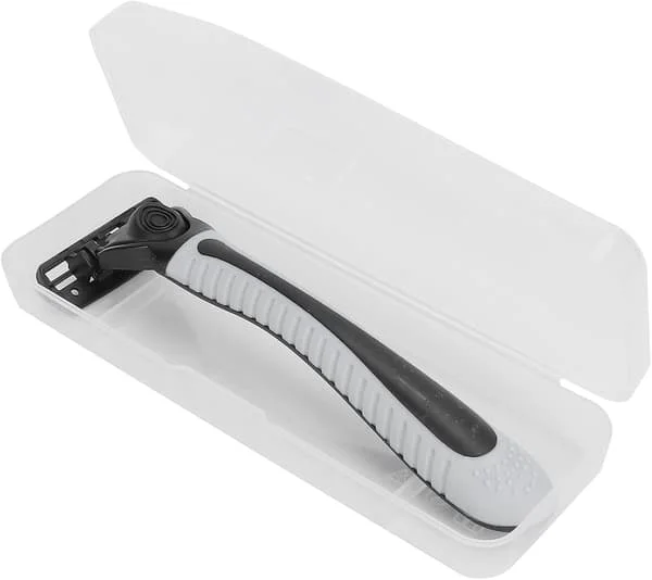 14,5x5x3cm Barberblad Etui Bærbar Rejse Manuel Barberblad Opbevaringsboks Gennemsigtig Åndbar Barberbladshåndtag Beskyttelsesboks til Mænd