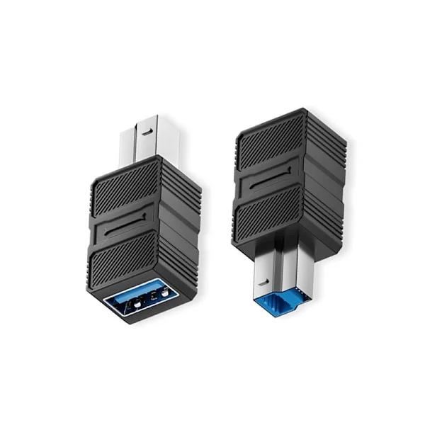 USB 3.0 B hann (M) til A hunn (USB-F) adapter (2-pakning) - Høyhastighetsoverføring for skrivere, harddisker og mer