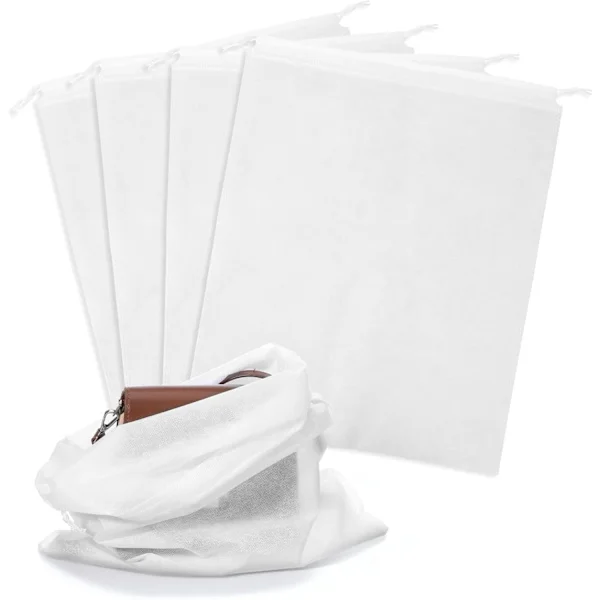 4 dammväskor för förvaring Dammväskor för handväskor 19x 5" överdrag för handväskor Non-woven tyg Skoförvaringsväska överdrag med dragsko för