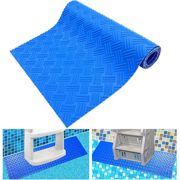 Pool Stege Matta Skyddande Pool Steg Matta med Halkfri Textur Blå Medium Pool Stege Matta 91 x 23 cm