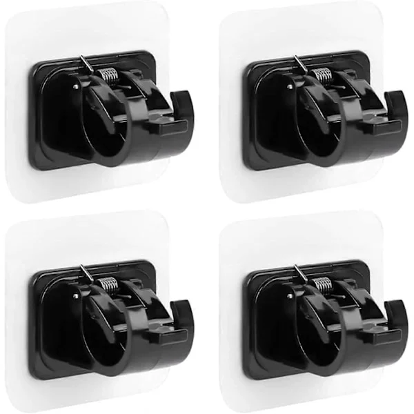 Self-adhesive curtain rod bracket, self-adhesive curtain hooks, 4 transparent curtain rod holders curtain rod brackets curtain