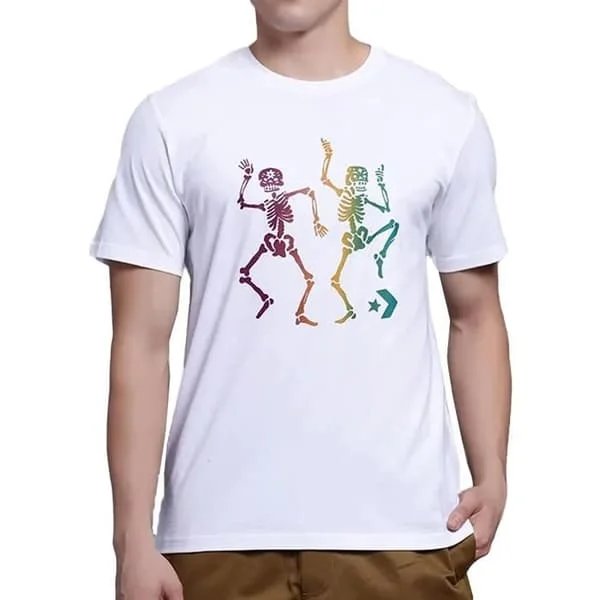 Vit T-shirt Herr Converse Dotd
