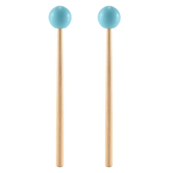 2 kpl Pehmeäkumipäiset Tikut Puukahvalla Vasarat Glockenspielin Xylofonin Musiikki-instrumenttien Osia Varten