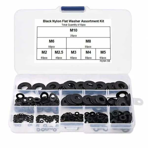 410 Stk Nylon Skiver Sort Nylon Skiver Flade Skiver