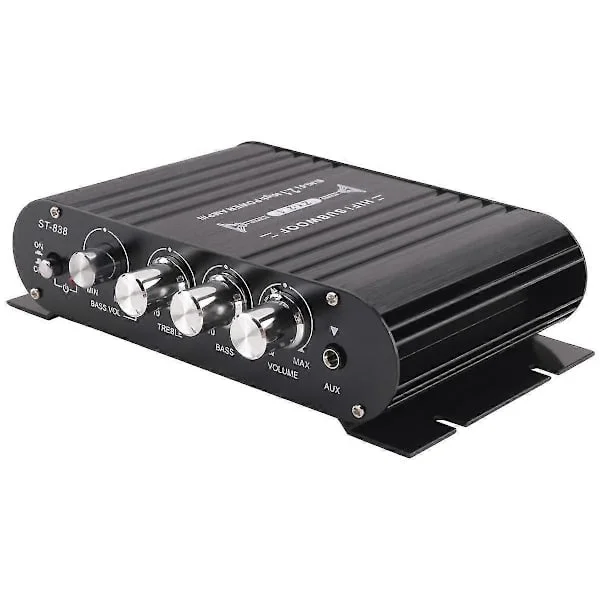 -838 HIFI Forsterker 2.1 Kanal Bil MP3 Mini Forsterker AUX Inngang Høy og Lav Bassjustering Super Bass 20Wx2+40W Forsterker