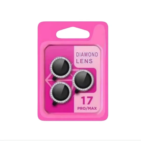 Bling Diamond Kameralinsskydd kompatibelt med iPhone 17 Pro/17 Pro Max - Silver Rhinestone Härdat Glas Linsskydd
