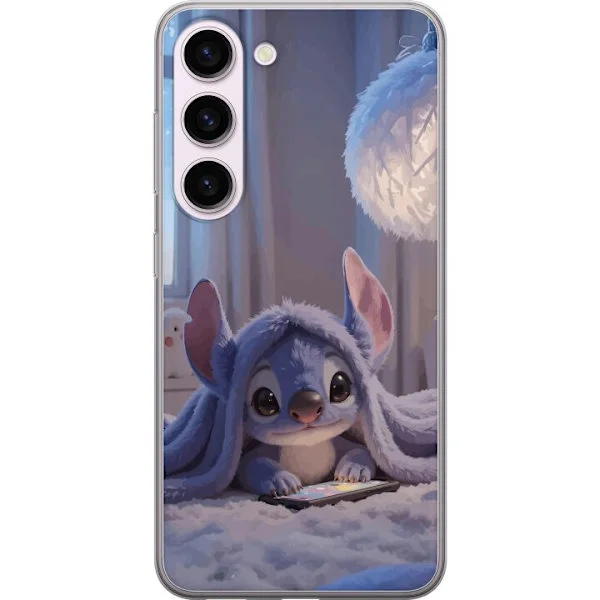 Kompatibelt Mobildeksel til Samsung Galaxy S23 Stitch under teppe kveldslys koselig blå design med varme lekenhet og drømmende følelse