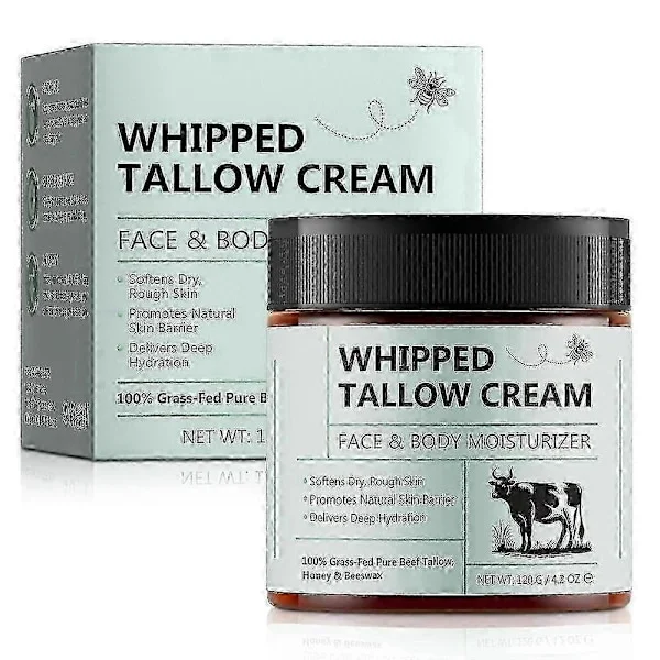 1-3x Grass-Fed Tallow Skincare Cream 120g - Moisturizing Facial & Body Balm, Grass-Fed Beef Tallow Balm Anti-Aging Skincare Kit yy (2pcs)