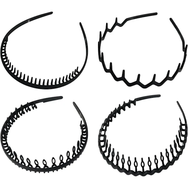 4 stk. Hårbånd til mænd, Unisex Hårbånd, Hårbånd Fjederbølge Hårbånd, Multi-stil Fleksible Hårbånd, Hårbånd Hårkam Hårbånd 1 stk. (Pakke med 4)