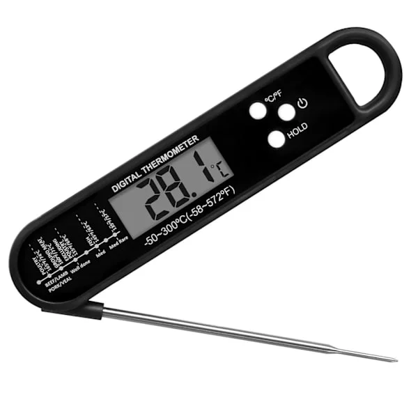 Digital Kötttermometer - Snabbavläst Mattermometer för Matlagning, Grillning, Air Fryer, Stekbord, Sond, Köksprylar, Essentials, BBQ Tillbehör, Grill