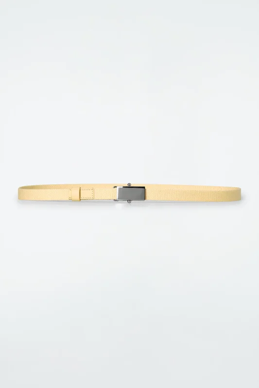 COS Women's Slim Webbing Belt in Yellow