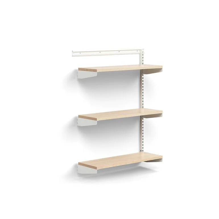 Wall shelving RELY, add-on, laminate shelves, 1221x900x300 mm, white/oak