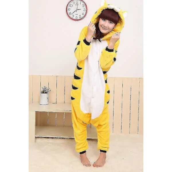 Halloween Unisex Onesiee Kigurumi Maskeraddräkt Hoodies Pyjamas Sovkläder-9-1 Tiger M för 160-170cm Tiger