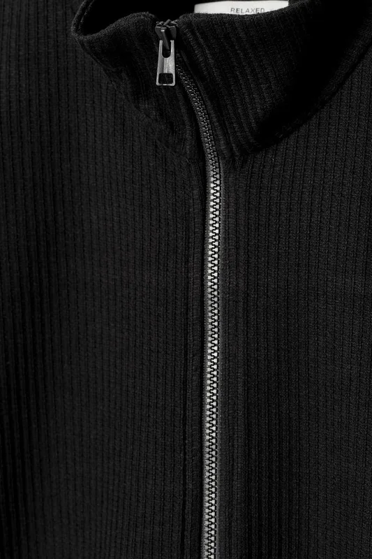 COS Men's Chaqueta Deportiva De Canalé in Negro