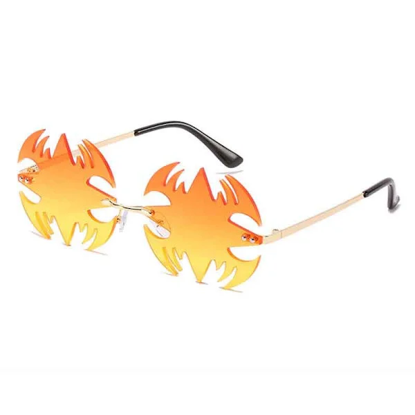Metal Solbriller Rammeløse Shades Solbriller Vintage Solbriller Trendy Solbriller Fashion Solbriller til Kvinder (Orange)
