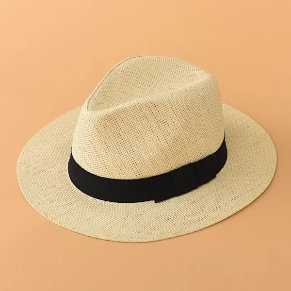 Khaki Panama Straw Hat Men's or Women's Classic Straw Hat