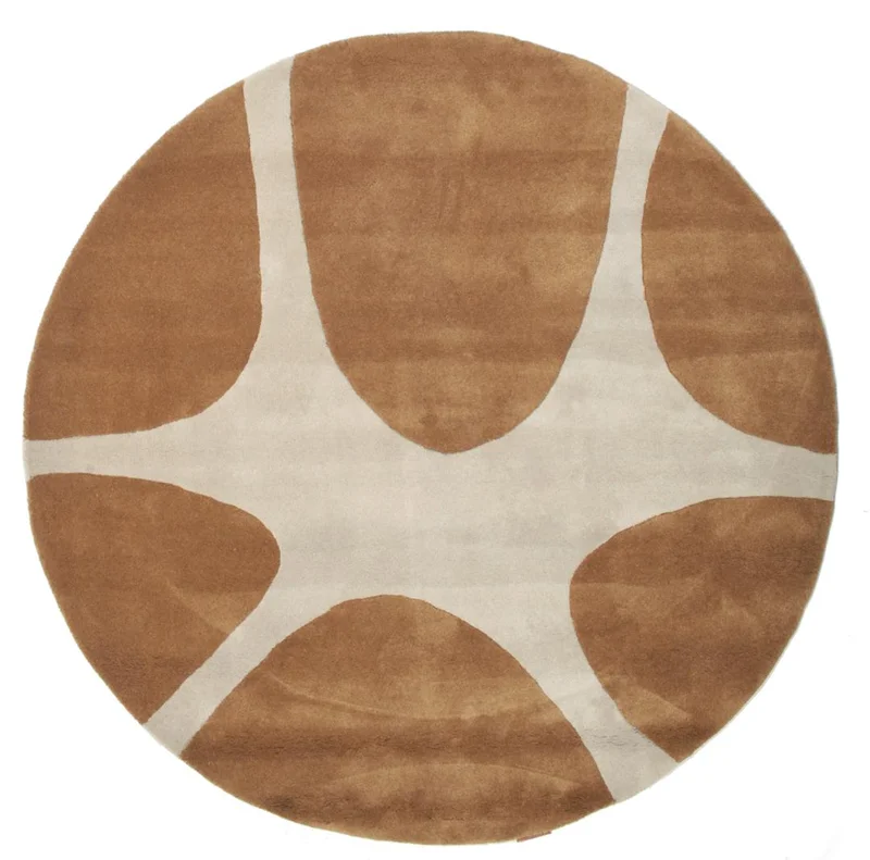 Stones Handtufted Rug - Brown Modern Round Brown (Wool, )