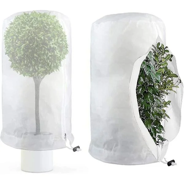 Sett med 2 vinterbeskyttelser for planter, frostbeskyttelse, vinterbeskyttelse for planter, stor sekk for potteplanter, 60 x 80 cm XXF