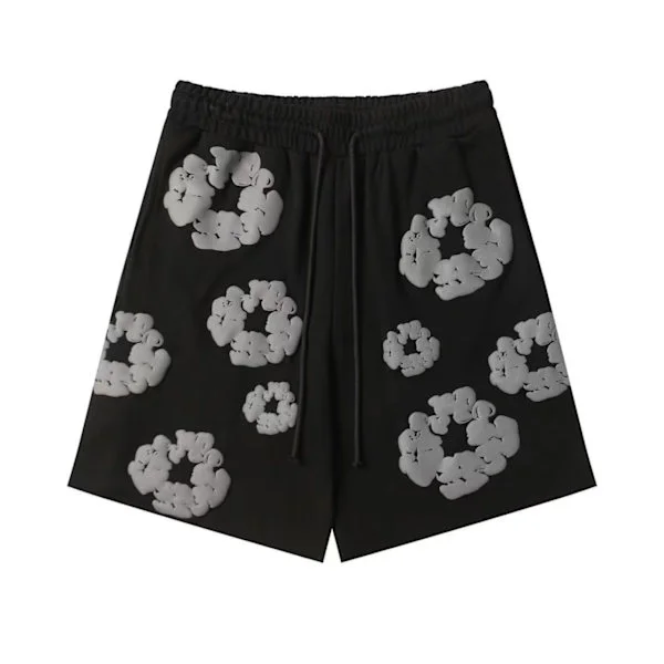 Denim Tears Herre Dame Street Style Hip Hop Uformelle Shorts Grå 1 Grå 1[ZHE]