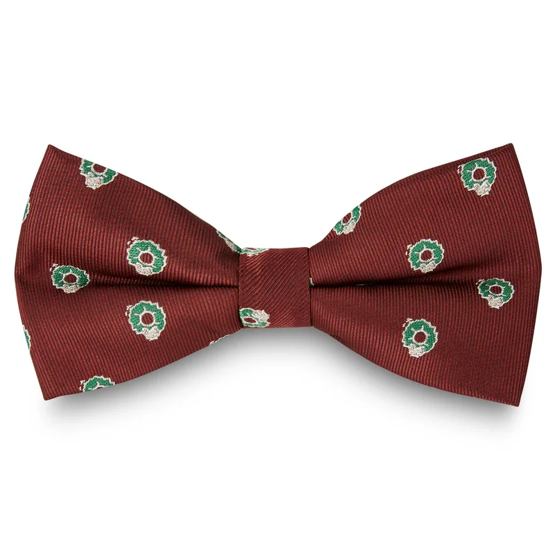 Burgundy Christmas Pre-Tied Bow Tie for Men - Pre-tied bow ties