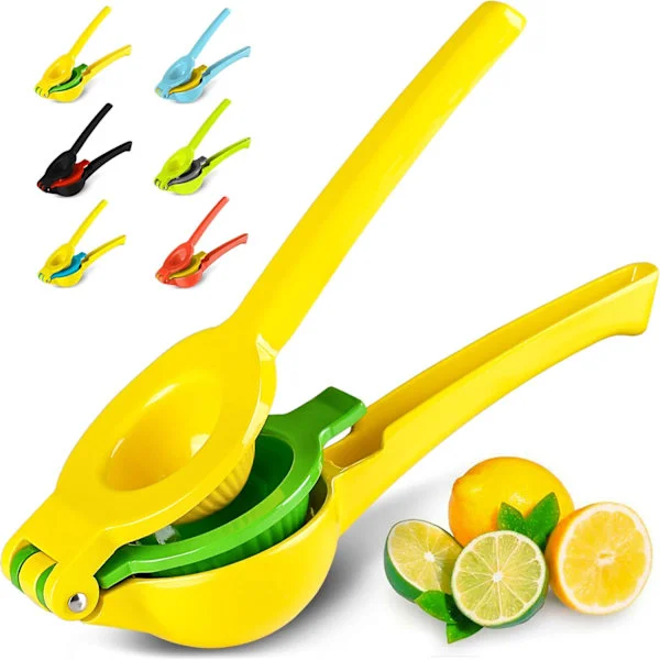 Metallisk 2-i-1 Citron- og Limepresser - Håndpresser til Citron - Manuel citruspresser for maksimal ekstraktion