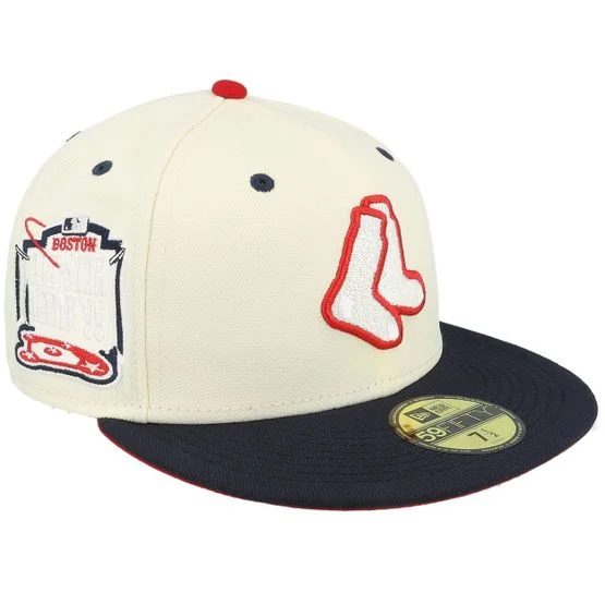 New Era - MLB White fitted Lippis - Boston Red Sox Scarlet Swirl 59FIFTY 99 Chrome/Navy Fitted @ Hatstore
