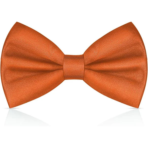 Herre Slips, Klassisk Ensfarvet Slips til Mænd, Satin Smoking Slips, Justerbar Formel Slips til Fest, Bryllup Orange