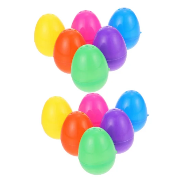 Pakke med 12 Eggdekorasjon Påskeegg for Leker til Barneleker Bang Leke Egg Dispenser Egg Fyllstoff for Leker Fargerikt Påskeegg Påskeegg Pla[D]