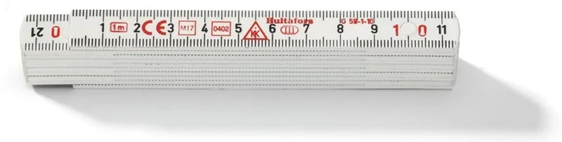 Hultafors G 59-1-10 VI Tommestok hvid, 1 meter, Måleinstrument