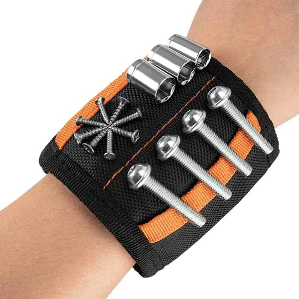 Gaver til menn pappa, unikt magnetisk armbånd for håndverkere og elektrikere med 20 magneter, pustende materiale sikrer komfort under bruk