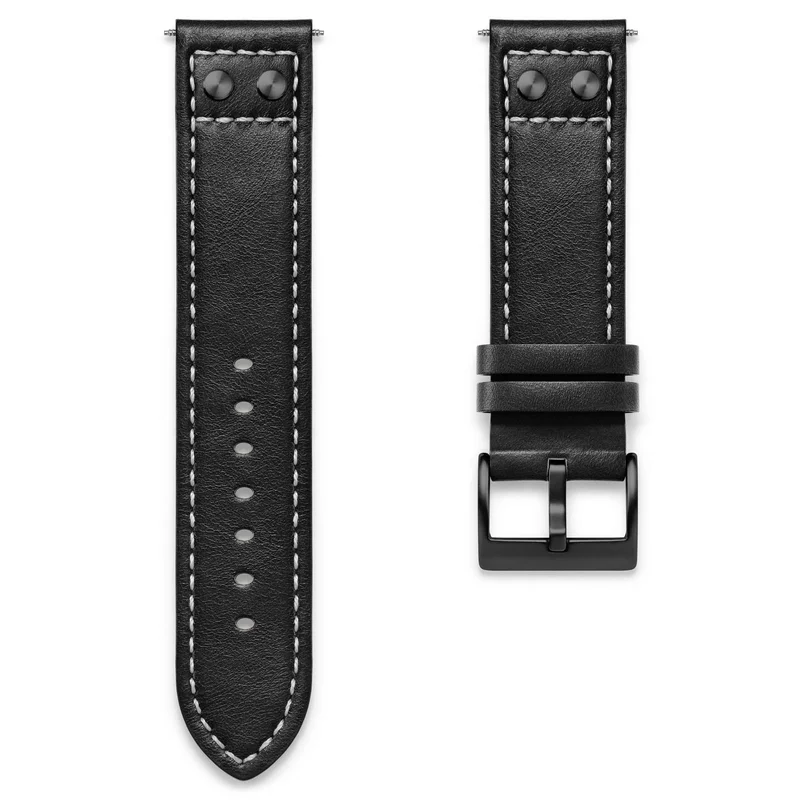 Bracelet de montre Aviateur en cuir noir pour hommes - Bracelets de montres
