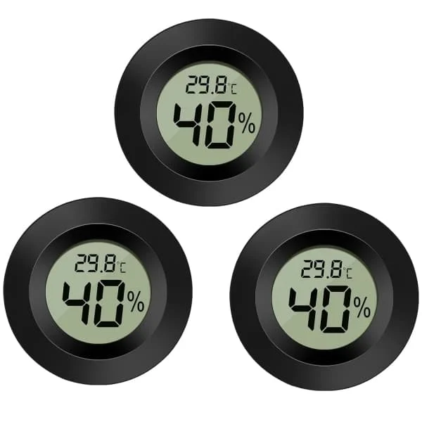 Tre-delt LCD digitalt hygrometer og termometersæt, egnet til både indendørs og udendørs brug, ideel til rum med luftfugtere, affugtere