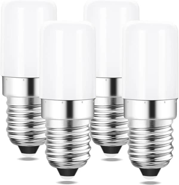 E14 LED Kylskåpslampa, 6000K Kallvit Kylskåpslampa, 2W Motsvarande 20W, 220V, 200 Lumen, Ej Dimbar, 4-pack