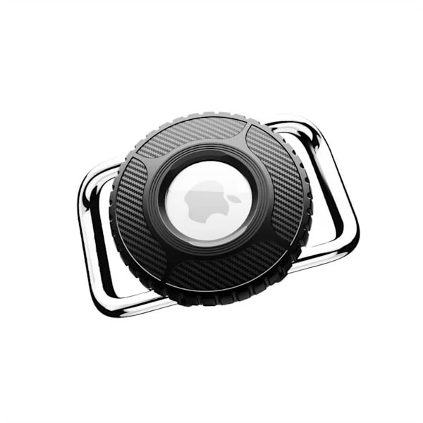 Halsbåndsholder kompatibel med Apple AirTag til hunde og katte - silikone PC metal med roterende spænde, vandtæt sleeve og anti-tab beskyttelse Black