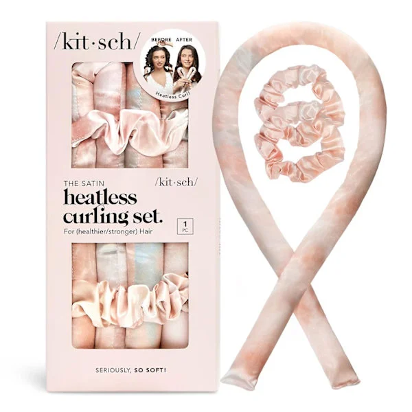 Kitsch Satin Heatless Curling Sæt - Hårruller til krøller uden varme | Varme-fri hårrullere & varme ruller | Hårruller at sove i | Varme-fri krøller