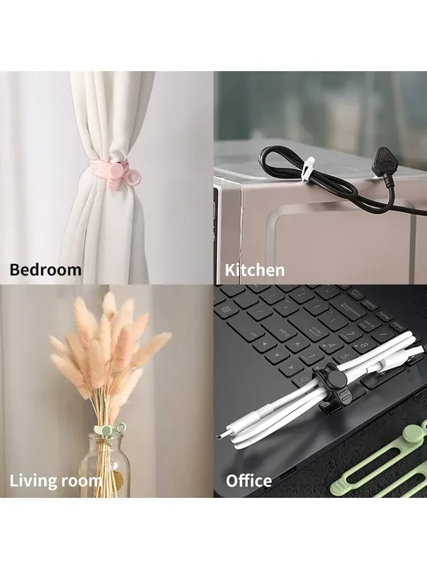AliExpress - Silikon-Kabelbinder, Kabel-Organizer, Kabelbinder, wiederverwendbare Kabelbinder, Reise-Kabel-Organizer, niedliche elastische Krawatte, 