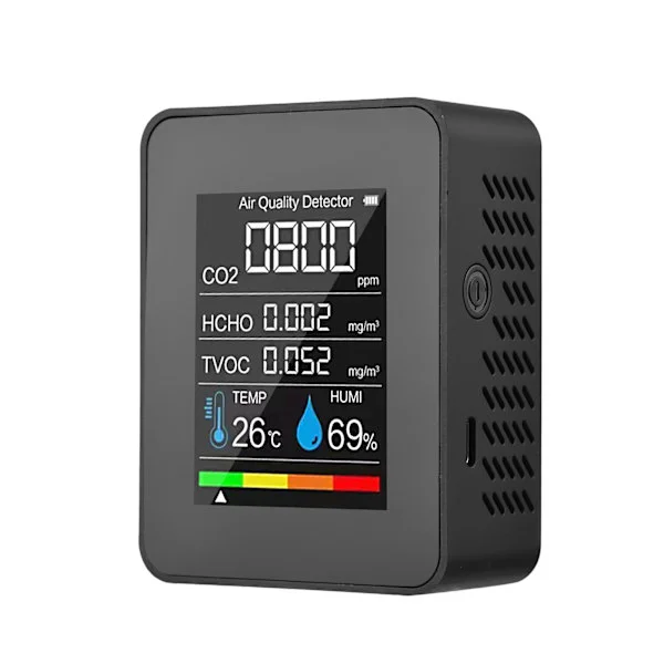5 in 1 digitaalinen CO2-mittari, hiilidioksidi, USB, ilma, HCHO, monitoiminen