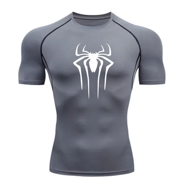 Herre Spider Kroppsbygging T-skjorter Gym Trening Topp Muskel Kort Erme Skjorter