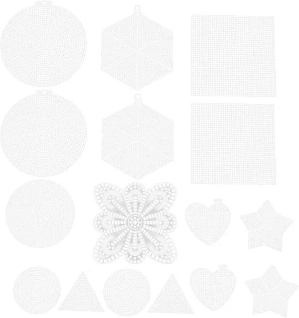 45 stk. korsstingnett i plastplater for håndlagde DIY-prosjekter