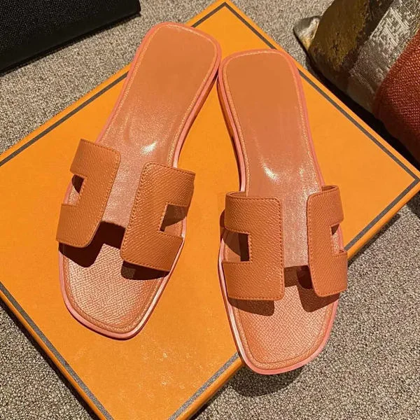 Sexy sandaler dame strandtøfler Klassiske flate skinn sandaler dame 24